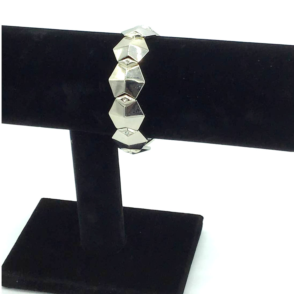 Charming Charlie Silver‎ Rhinestone StretchBracelet - Picture 2 of 3
